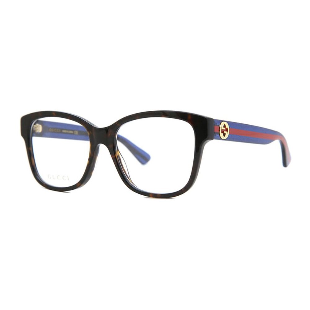 NEW GUCCI EYEGLASSES HAVANA BLUE RED WOMEN EYEWEAR GUCCI GG0038ON 003
